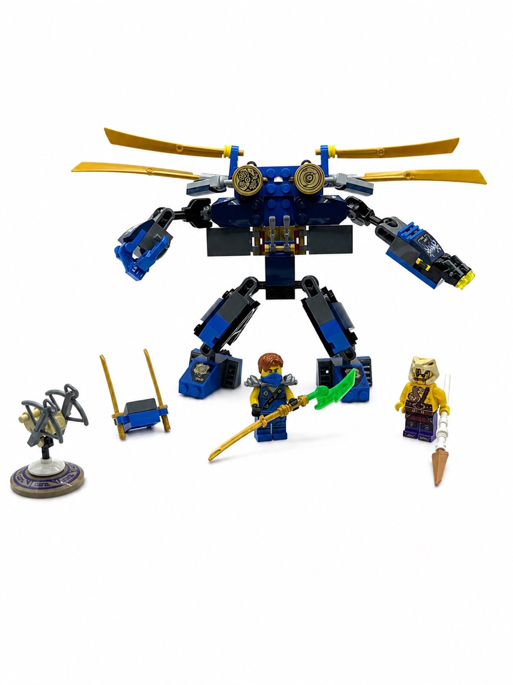 LEGO NINJAGO: ElectroMech (70754) 98% Complete Minifigures-Weapons-Accessories